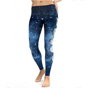 GearBunch Blue Moon Phases Leggings Women’s S
